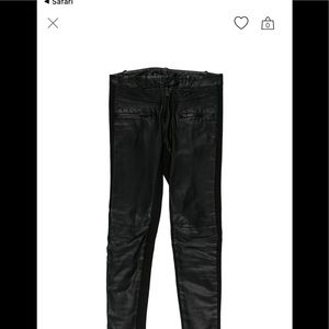 Maje low rise leather motto pants